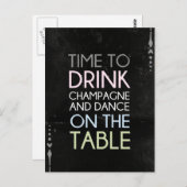 Zeit zum Trinken Champagner und Tanz - Spaß Postka Postkarte (Vorne/Hinten)