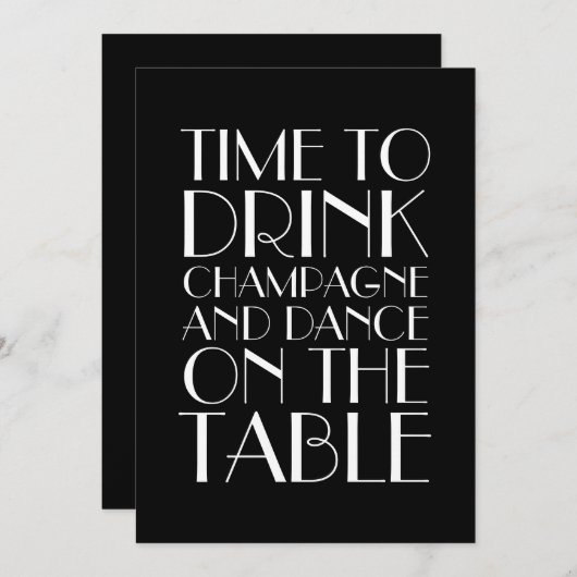 Zeit zum Trinken der Champagner-Graduierungsparty Einladung (Vorne/Hinten)