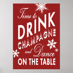 Zeit zum Trinken des Champagne Holiday Poster