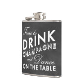 Zeit zum Trinken des Champagner-Chalkboard-Fläschc Flachmann (Links)