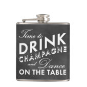 Zeit zum Trinken des Champagner-Chalkboard-Fläschc Flachmann (Vorderseite)