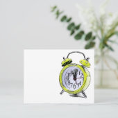 Zeit zum Weck der gelben Alarmanzeige Zeichnend Postkarte (Stehend Vorderseite)