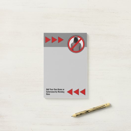 Zeit zur Briefmarke Computerkriminalität ohne Hack Post-it Klebezettel (Auf Schreibtisch)