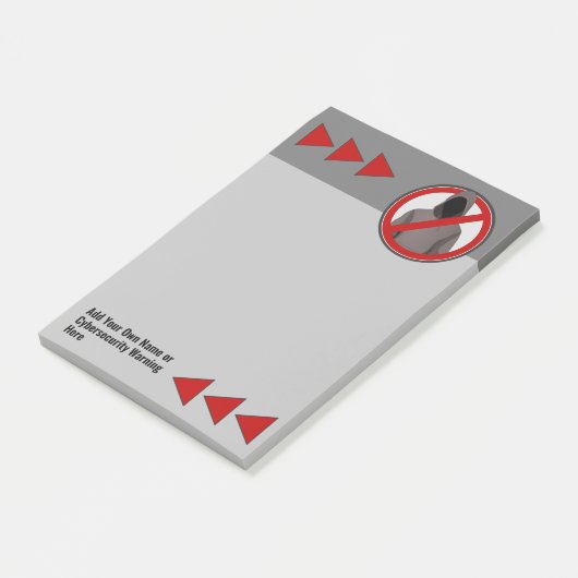 Zeit zur Briefmarke Computerkriminalität ohne Hack Post-it Klebezettel (angewinkelt)