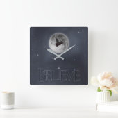 Zeit zur Glaubenfliegen Schweinuhr Quadratische Wanduhr (Zuhause)