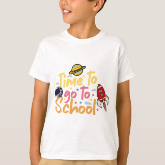 Zeit, zur Schule zu gehen Weltraum-Design T-Shirt
