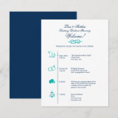 Zeitachse der Nautical Wedding Reception Einladung (Vorne/Hinten)
