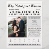 Zeitachse des eleganten Zeitungshochzeitprogramms Flyer (Vorne)