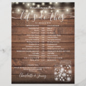 Zeitachse des Hochzeitsprogramms für rustikale Hol (Vorderseite)