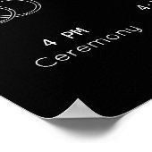 Zeitachse des modernen Schwarzen Hochzeitsprogramm Poster (Ecke)