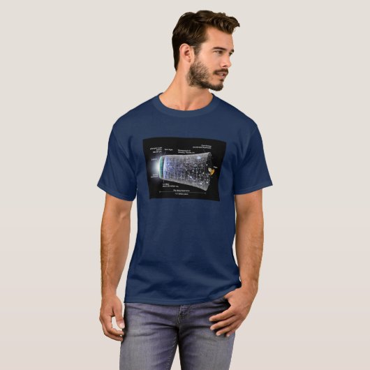 Zeitachse für Raumfahrt große Explosion T-Shirt (Vorne ganz)