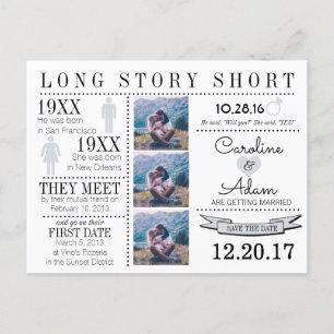 Zeitachse in hellgrau Save the Date Postkarte