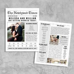 Zeitachse Zeitung Hochzeitsprogramm Word Search