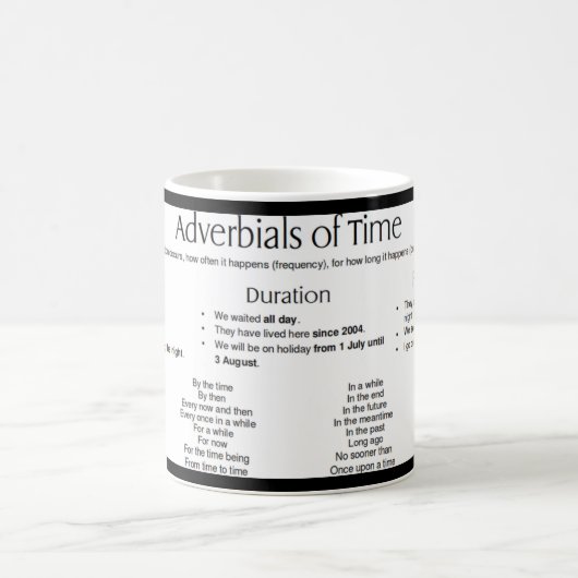 Zeitanzeigen - Phrasen Kaffeetasse (Mittel)