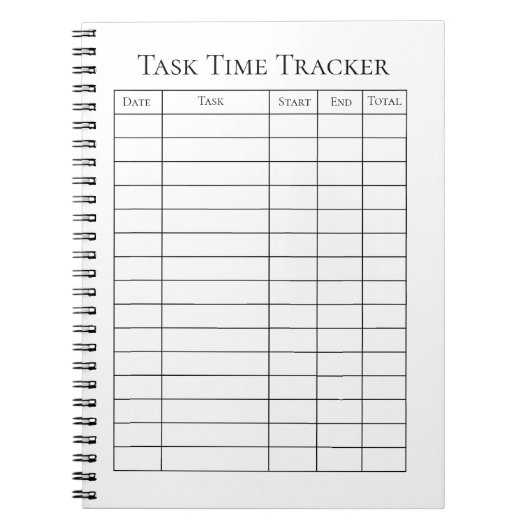 Zeitaufgaben-Tracker-Notizbuch Notizblock (Vorderseite)
