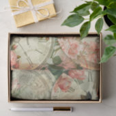 Zeitbegrenzer Vintage Uhren Blumendekoupage Seidenpapier (Geschenk)