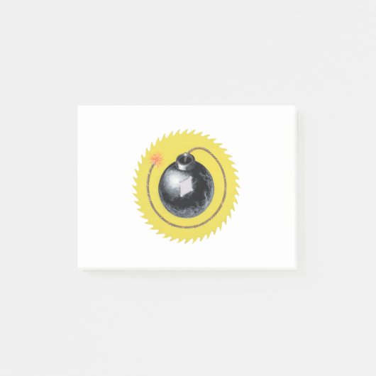 Zeitbombe-Brennsicherung Post-it Klebezettel (Vorderseite)