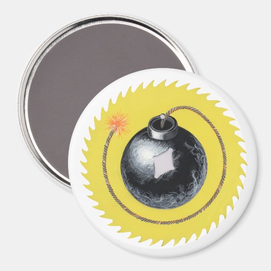 Zeitbombe Magnet (Vorderseite/Rückseite)