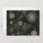 Zeitdruck, schwarz, silber postkarte (Vorne/Hinten)