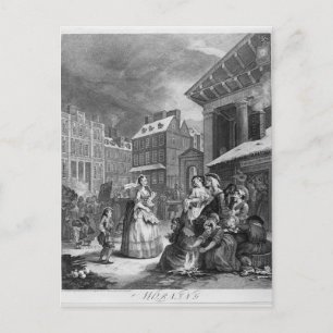 Zeiten des Tages, des Morgens, 1738 Postkarte