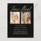 Zeitfliegen Abschluss Ankündigung Postkarte (Vorderseite)