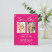 Zeitfliegen Abschluss Ankündigung Postkarte (Stehend Vorderseite)