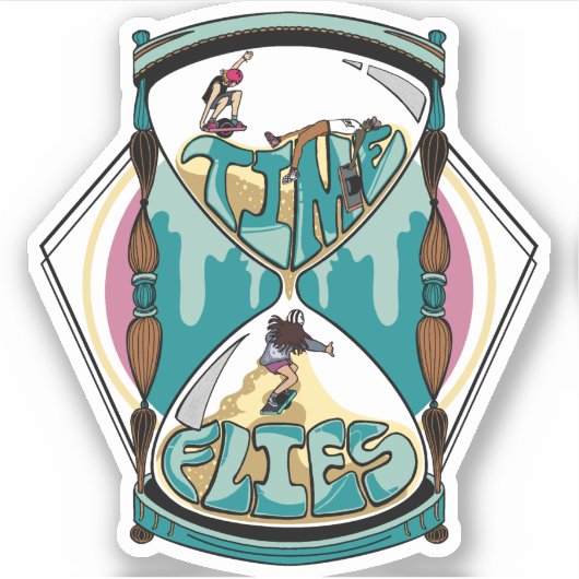 Zeitfliegen-Aufkleber Aufkleber (Vorderseite)