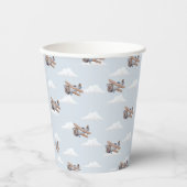 Zeitfliegen, blaues Flugzeug Pappbecher (Vorderseite)