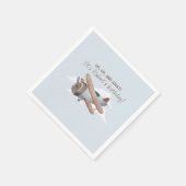 Zeitfliegen, blaues Flugzeug Serviette (Ecke)