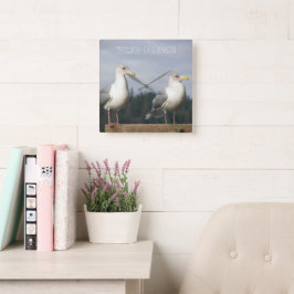Zeitfliegen, die Seagulls-Foto vergießen Quadratische Wanduhr