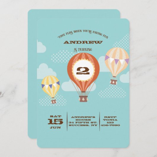 Zeitfliegen-Einladung Einladung (Vorne/Hinten)