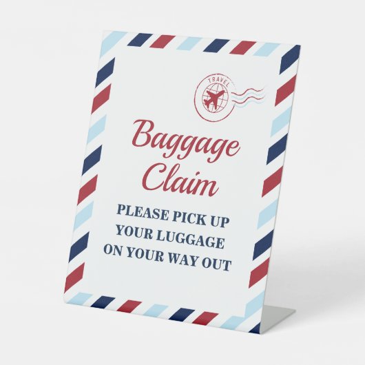 Zeitfliegen Flugzeug Geburtsdatum Gepäckausweis Sockelschild (Vorderseite)