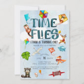 Zeitfliegen | Kite Themed 1. Geburtstag Party Einladung (Vorderseite)
