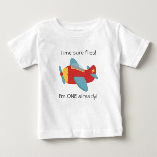Zeitfliegen, Niedliches Flugzeug, ich bin eins, 1. Baby T-shirt (Vorderseite)