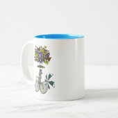 Zeitfliegen-Rabbit Zweifarbige Tasse (Vorderseite Links)