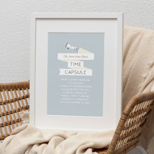 "Zeitfliegen" Vintages Airplane-Time Capsule-Zeich Poster