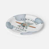Zeitfliegt Flugzeug Geburtstag Foto drucken Pappteller (Schrägansicht)