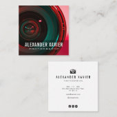 Zeitfotograf Quadratische Visitenkarte (Vorne/Hinten)