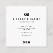 Zeitfotograf Quadratische Visitenkarte (Rückseite)