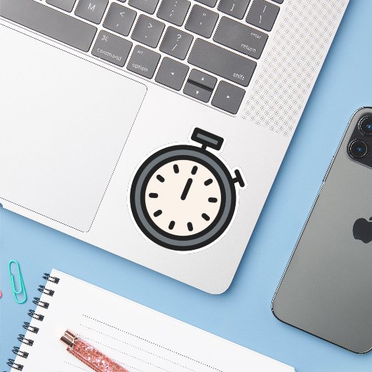 Zeitgeber Aufkleber (Laptop mit iPhone)