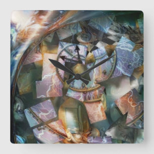 Zeitgeheimnis Quadratische Wanduhr