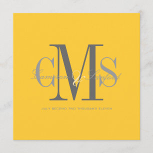 Zeitgemäß + elegant/gelb + grau einladung