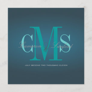 Zeitgemäß + klassisches Blaugrün Einladung