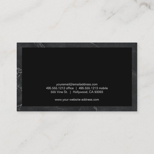 zeitgemäß | Marmorplatte Visitenkarte (Rückseite)