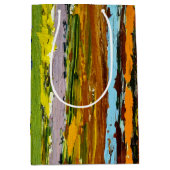 Zeitgemäße Abstrakte Farbstreifen Mittlere Geschenktüte (Vorderseite)