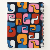 Zeitgemäße Abstrakte Formen Retro Personalisiert Notizblock (Rückseite)