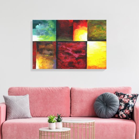 Zeitgemäße Abstrakte Malerei Leinwanddruck (Insitu (Wohnzimmer))