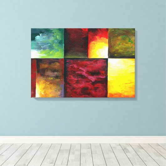 Zeitgemäße Abstrakte Malerei Leinwanddruck (Insitu (Holzboden))