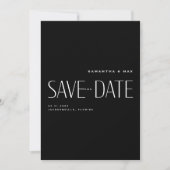 Zeitgemäße B/W Hochzeit Datum speichern Save The Date (Vorderseite)
