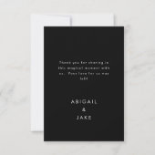 Zeitgemäße B/W-Personalisierte Hochzeit Dankeskarte (Vorderseite)